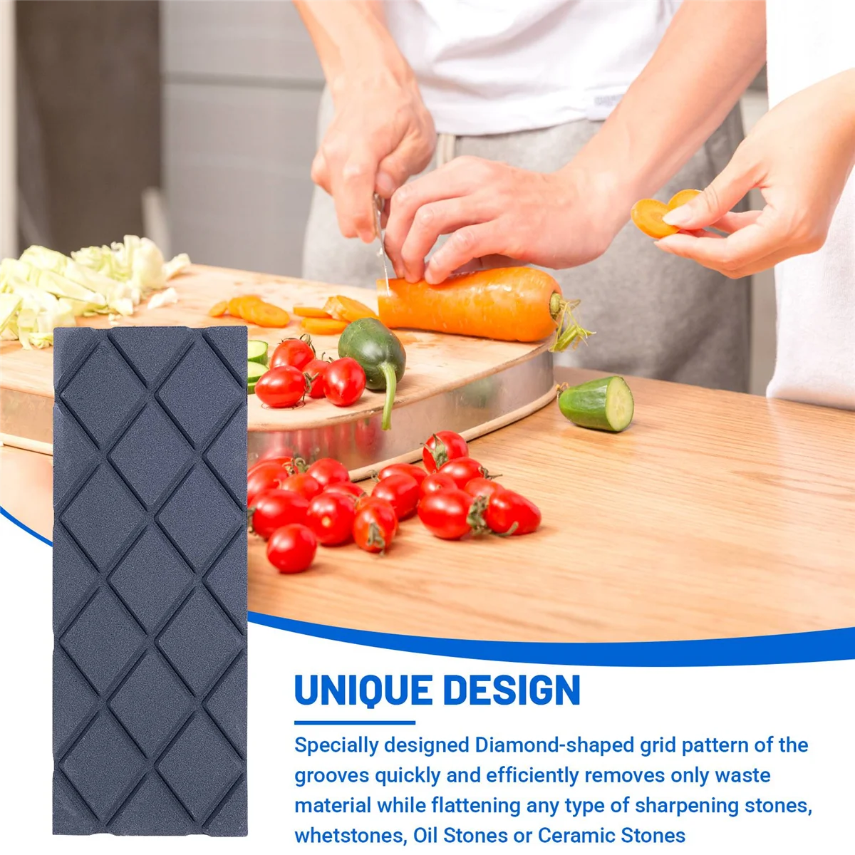 

The New Large Flattening Stone- Dual Grit Coarse/Fine Sharpening Stones Flattener- Diamond Grooves Whetstone Fixer