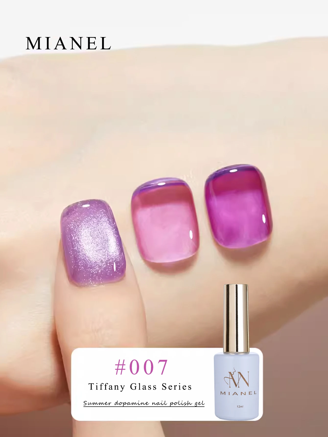MIANEL 1-9 Stück 12ML Sommer-Bestseller Eisklarer Dopamin-Glaslack Bonbonfarbener Gel-Nagellack Glas-Jelly-Nagellack Rosa Nägel – Detail 38