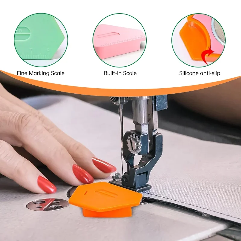 Sewing Magnetic Seam Guide Multifunctional Ruler Hemmer Universal Polygonal Anti-Curling Positioner Sewing Machine Accessories