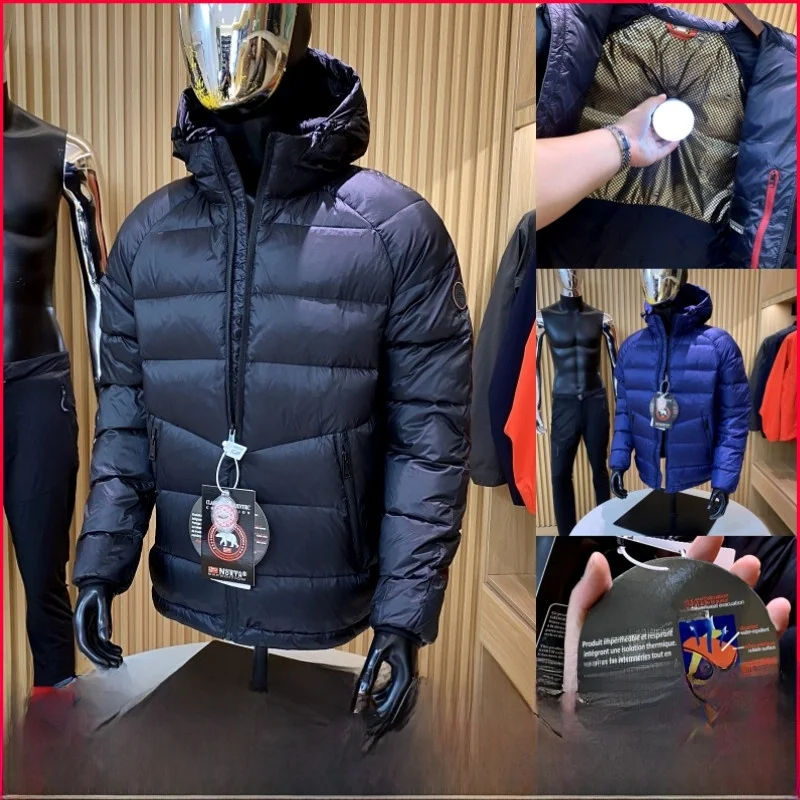 

Nordic High-End Outdoor aphene Self-Heating down Jaet Hooded 95 Du down Jaet Youth Regular Length Pure Color