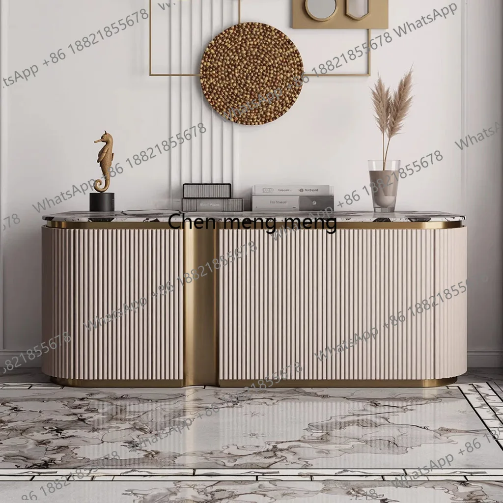 

natural marble dining side cabinet restaurant high-end wall integrated household luxury stone locker home decoration cabinet