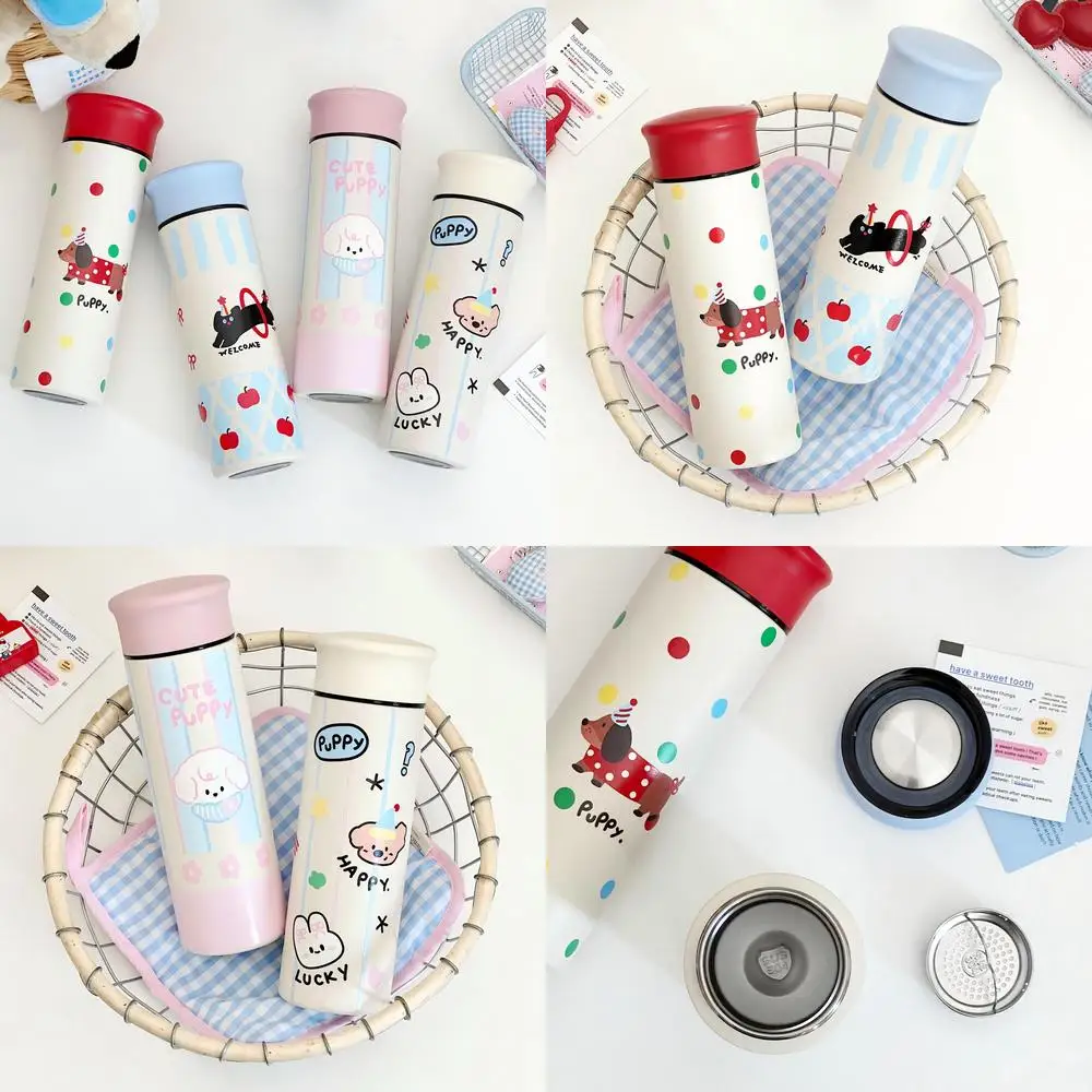 

Cute 304 Stainless Steel Insulated Water Bottle for Men and Women High Aesthetic Design Portable Cup with Tea Strainer Leak