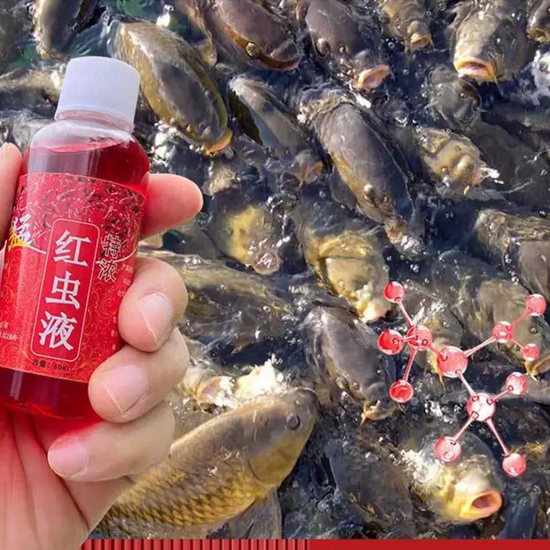 Red Worm Fishing Liquid 60ml High Concentrated Additive Fish Bait Attractant Enhancer Lure Tackle Liquid For Trout Cod Carp Bass