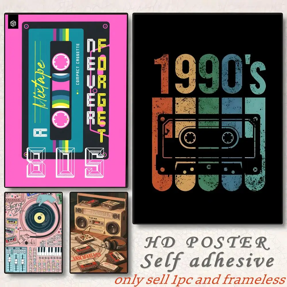 90s Cassette Art Poster Gift with prints Home bedroom living room decoration promotion and display