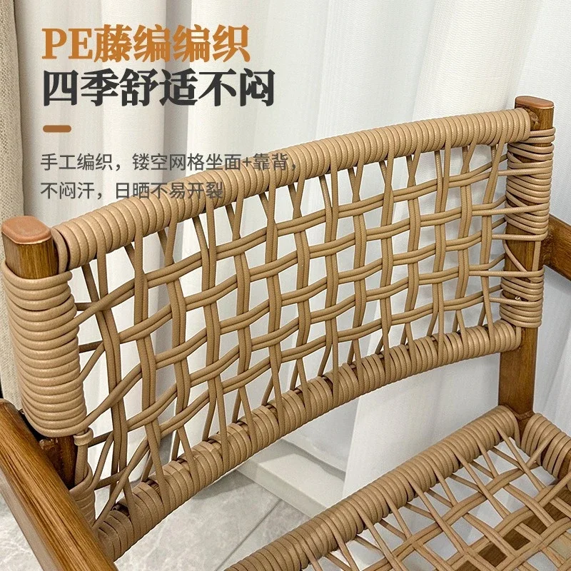 Balcony tables and chairs rattan outdoor outdoor outdoor waterproof and corrosion-resistant high-end aluminum alloy