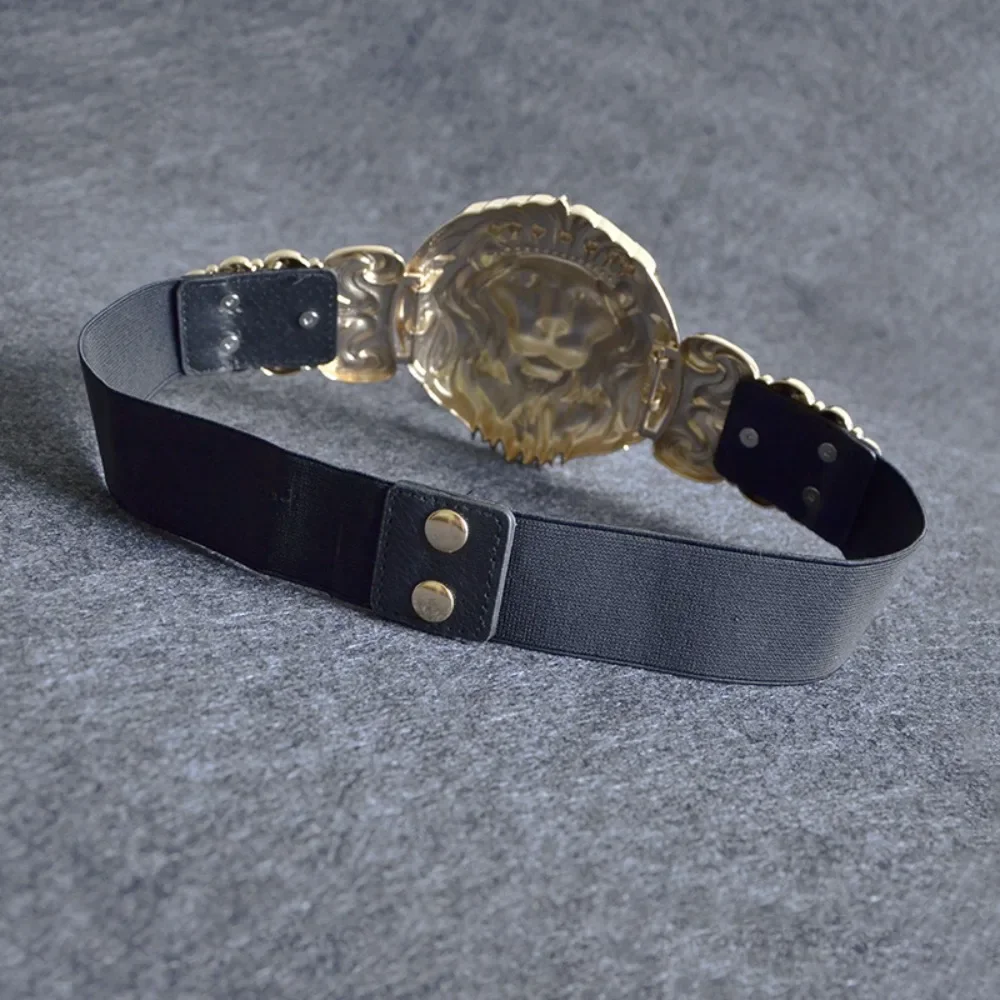 Golden Waist Belts Fashion Women\'s Metal Wide Waistband Female Luxury Brand Designer Ladies Elastic Belt For Dress