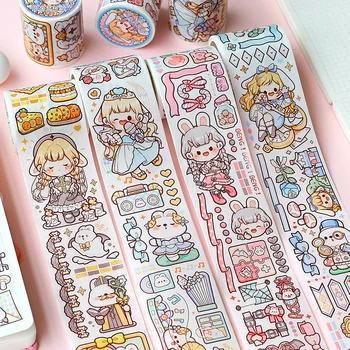 1 stücke/1 los Dekorative Klebebänder Cartoon nettes mädchen herz Dekorative Scrapbooking DIY Papier Japanische Aufkleber