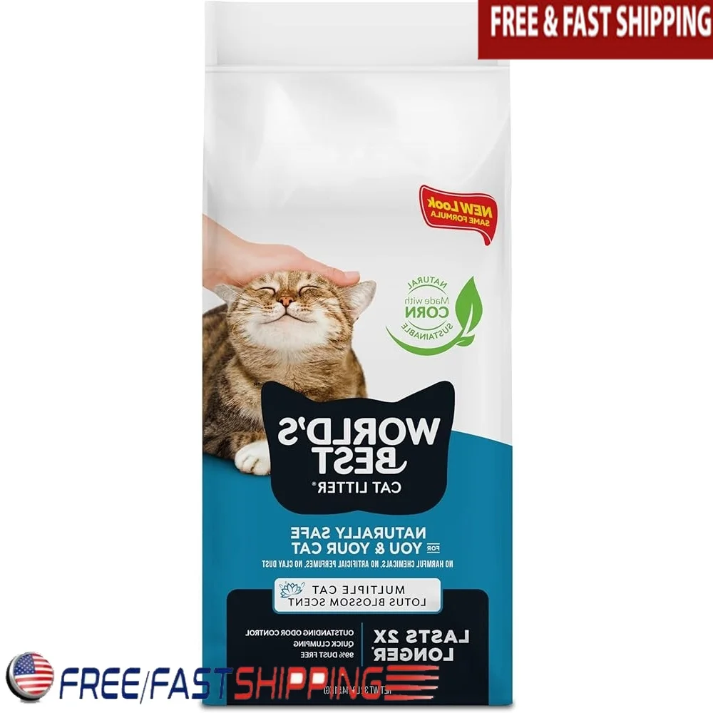 

Multiple Cat Lotus Blossom Scented Natural Cat Litter Lightweight Quick Clumping Flushable 99 Dust Free Odor Control 32lb