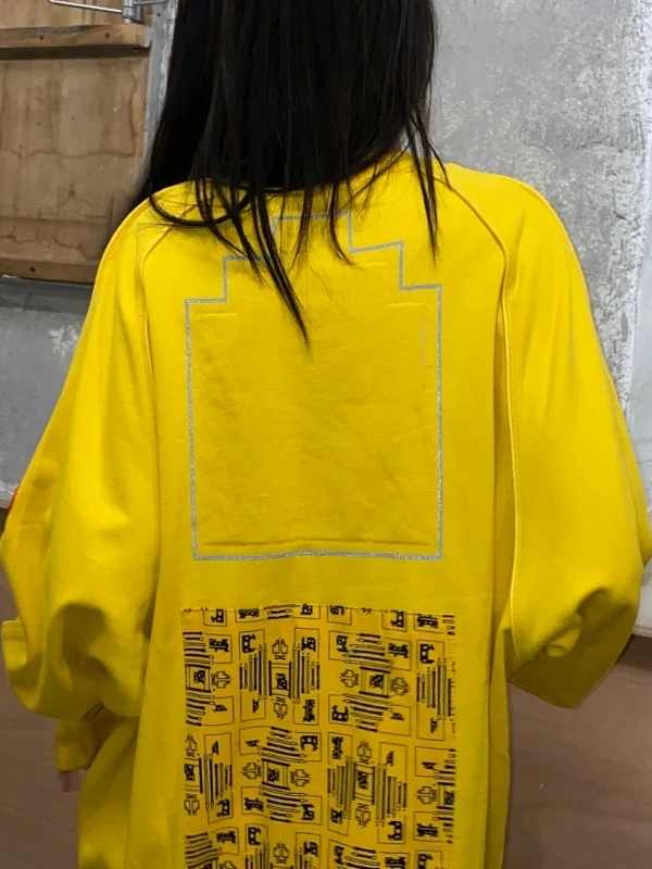 

CAVEMPT round Ne Sweatirt Pure Cotton Oversized Patchwork ex Casual Outerwear for Autumn And Winter