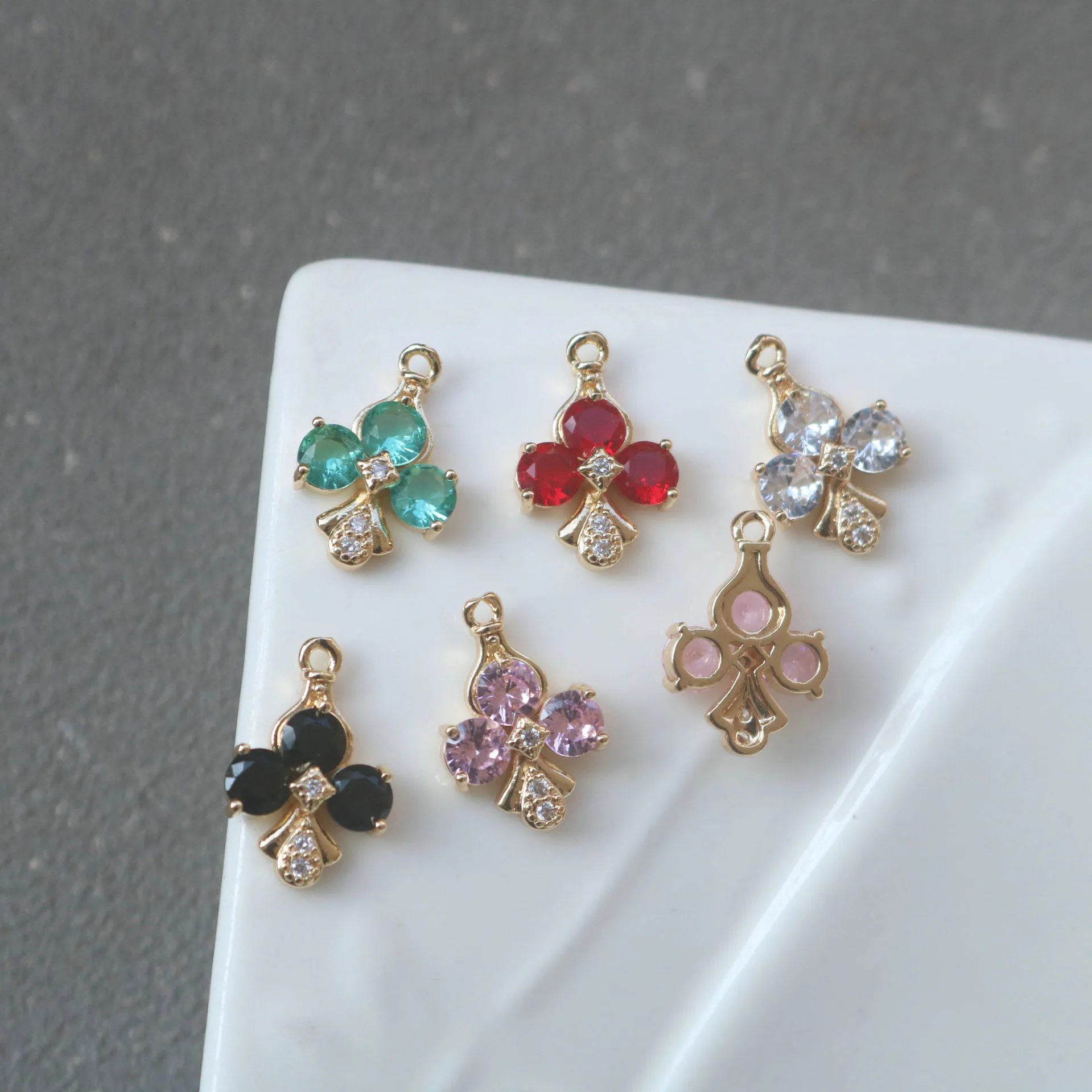 

20 шт./пакет, модный комплект ювелирных изделий со стеклянным цирконом, подвеской в виде персикового сердца, ювелирные аксессуары «сделай сам»