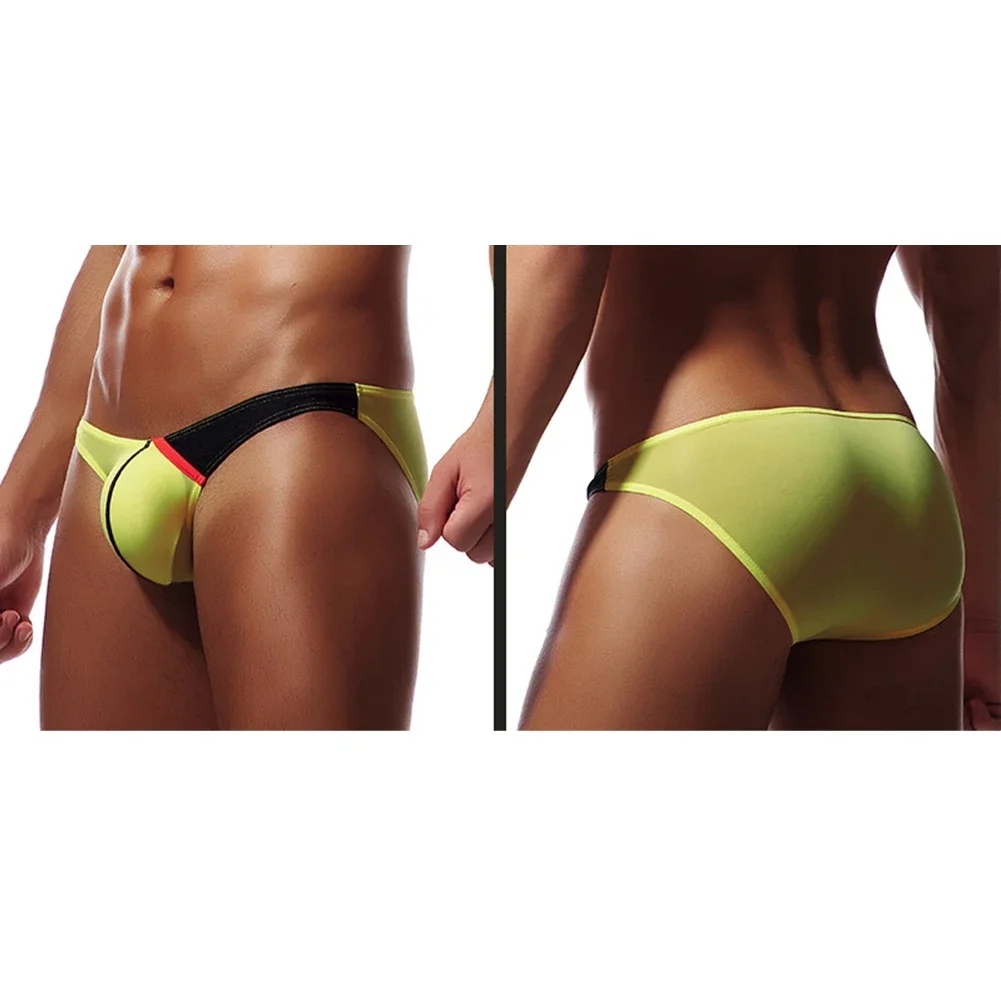 

Ice Silk Briefs Trunks Mens Bikini Underwear Bulge Pouch Thongs Shorts Panties Sexy G-string U Convex Pouch Underpants