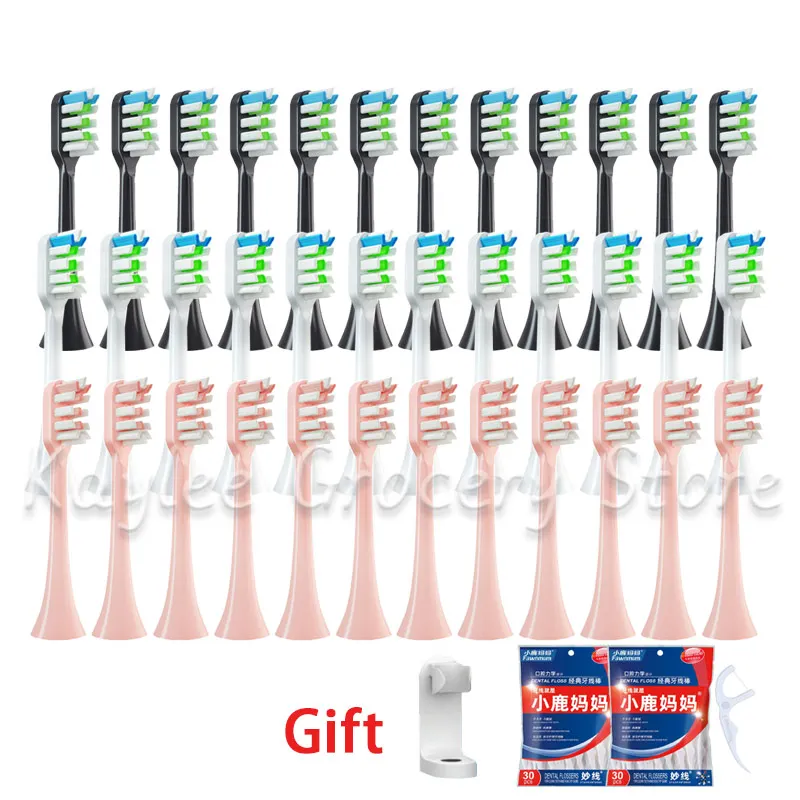 12PCS SOOCAS X1/X3/X3U/X5/D3 Replacement Toothbrush Heads Clean Tooth Brush Heads Sonic Electric Toothbrush Soft Bristle Nozzles