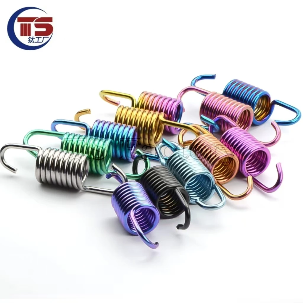 TS factory  Titanium Spring 1pc Titanium Alloy TC4 Motorcycle Side Stand Spring Lifting Spring Pull Rod Swing Arm Fixing Spring