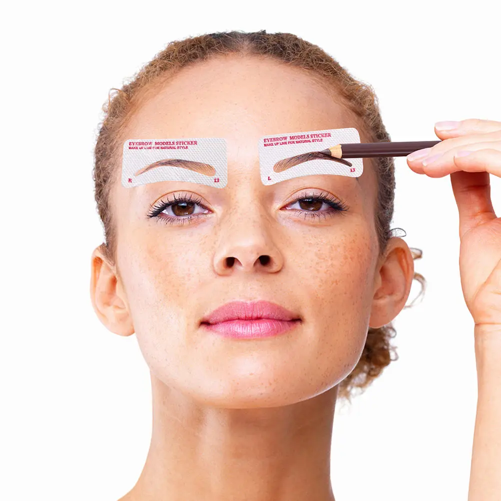 96pcs Wenkbrauw Make-up Stencil Kits Vrouwen Vormgeven Kaarten Wegwerp Template Tool Herbruikbare Wenkbrauwstencils Beginner Schoonheid Geschenken