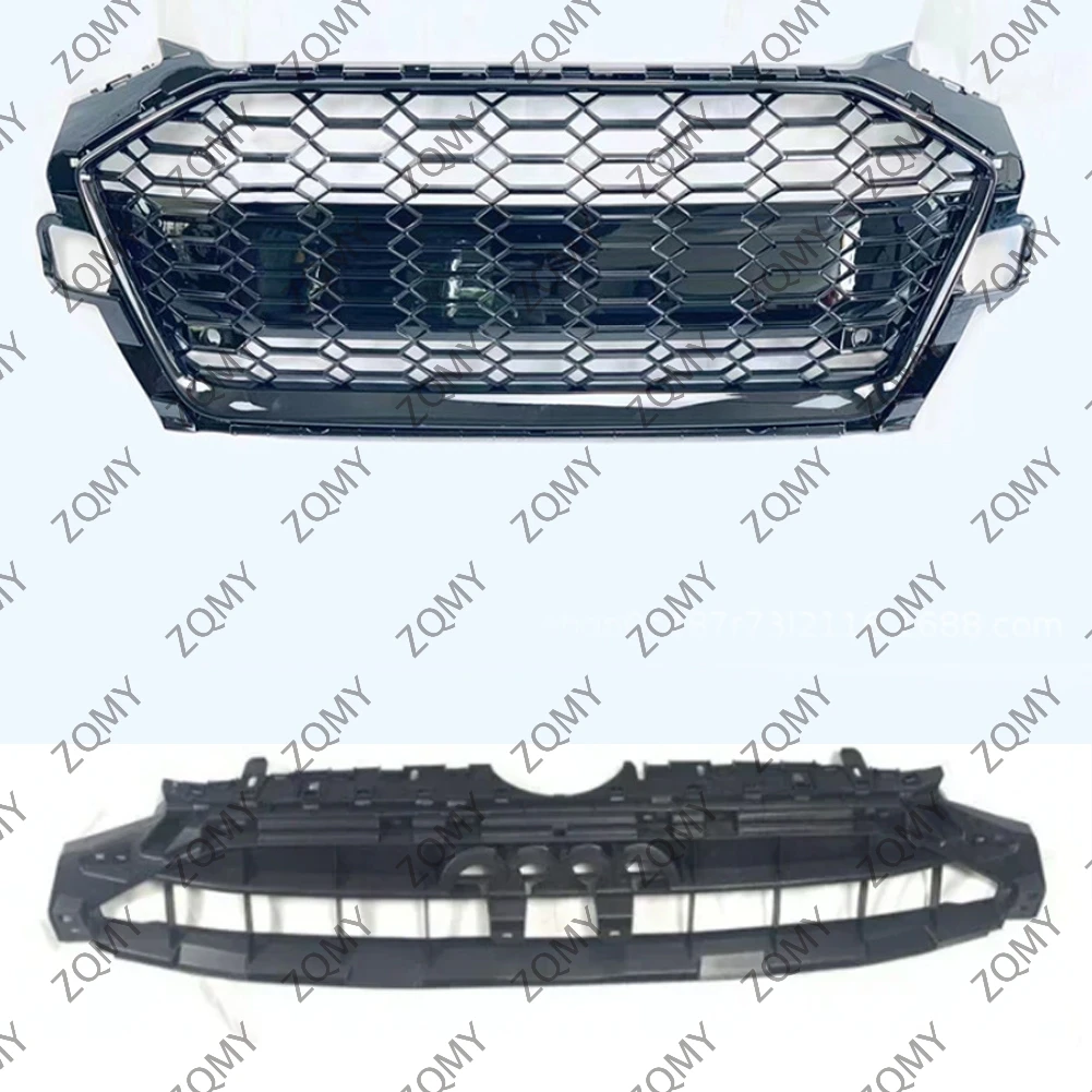 W/Logo For Audi A4/A4L/S4 2020 2021 2022 2023 2024 Car Front Bumper Grille Centre Panel Styling Upper Grill (Modify RS4 style)