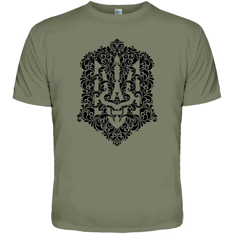 Ukrainian Trident Coat of Arms Ukraine Gift T-Shirt 100% Cotton O-Neck Summer Short Sleeve Casual Mens T-shirt Size S-3XL