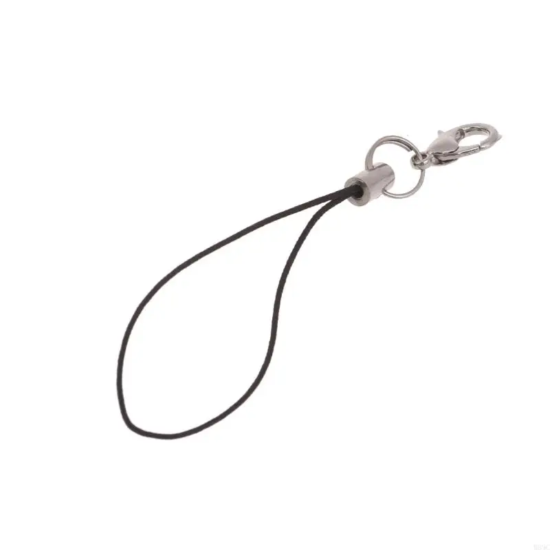 W89C Wireless Earphone Keychain Universal Anti-lost Nylon Lanyard Strap Black