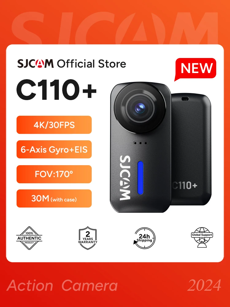 SJCAM C110+ 4K30fps Action Camera 6-Axis GYRO Flash Explosion WiFi Remote 1050mAh Sports DV Portable Helmet Motorcycles