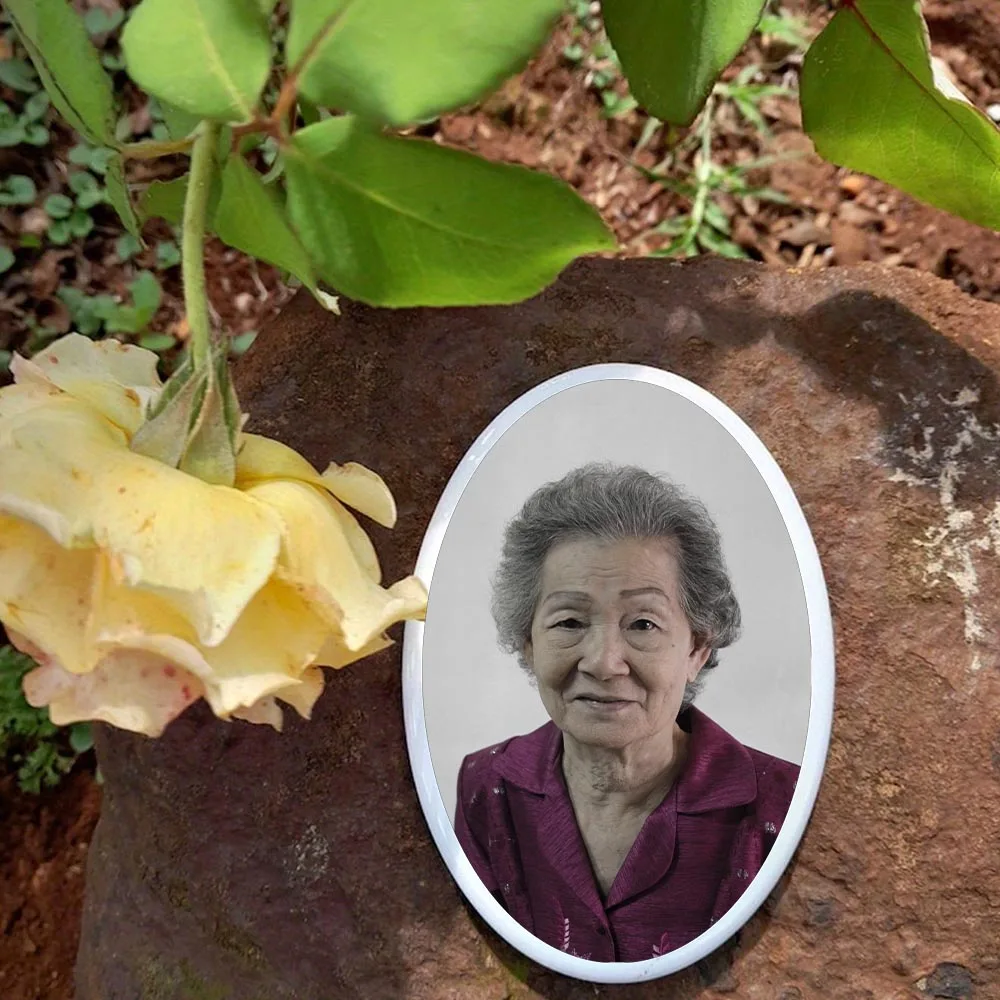 2D Flat Not 3D 1pc Custom Photo Memorial Headstone Tile Memorial Day - Personalized Remembrance Gift Easter gift