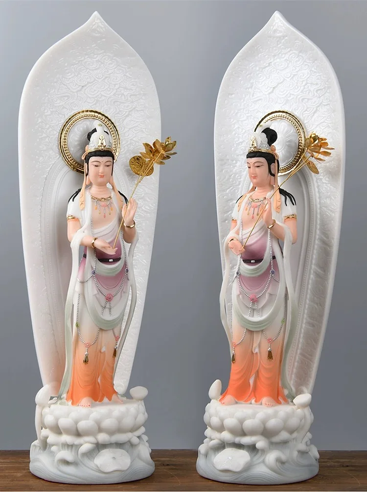 3PCS XI FANG SAN SHENG buddha High grade jade statue HOME Family efficacious bless safe health good luck patron saint Gods