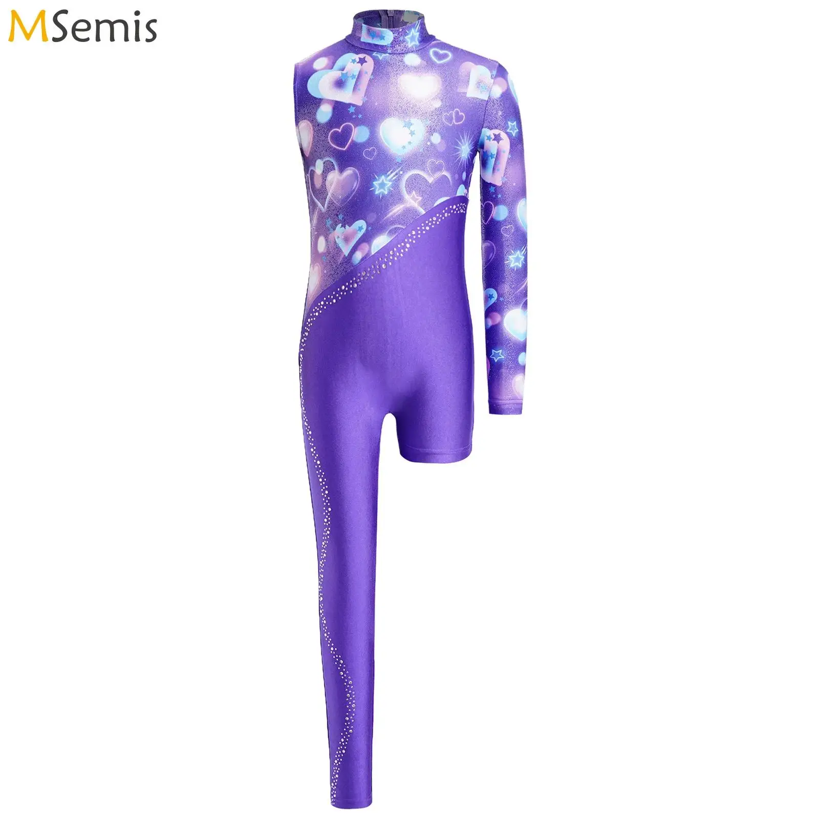 

Kids Girls Leopard Print Performance ballet Dancewear Sparkly Rhinestone Gymnastics Ballet Leotard Figure Skating Jumpsuit