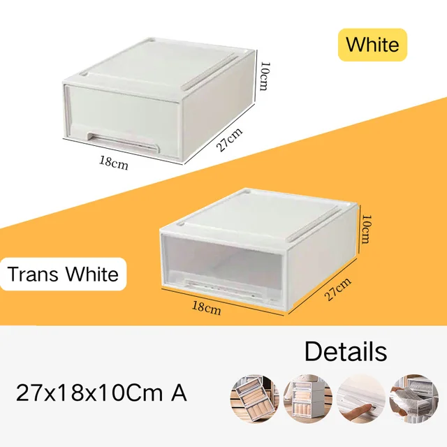 Boîtes d'rangement empilables pour la maison grande capacité armoire organisateur de tiroirs en plastique transparent avec couvercles