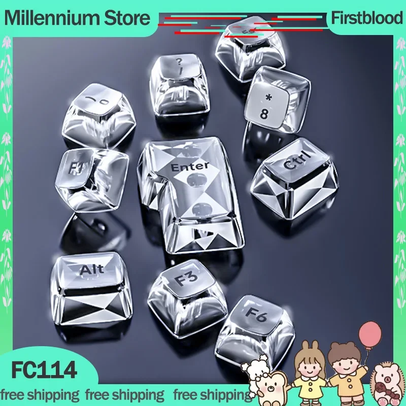 

Firstblood FC114 Mechanical Gamer Keyboard Transparent Keycap FCSA Customized Keycaps114Keys PC Keycaps Accessories Gifts