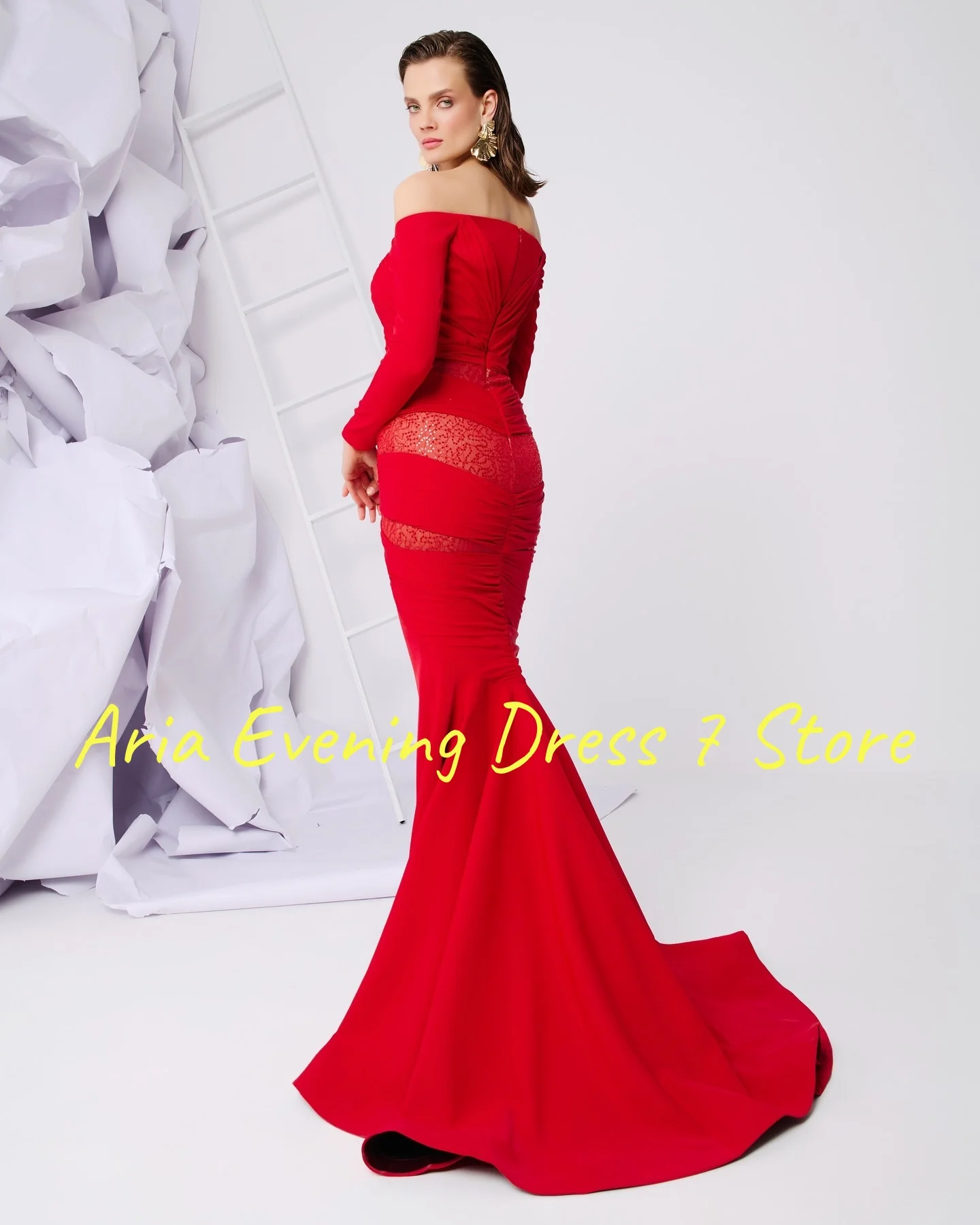 Vestidos de Noche con lentejuelas de sirena, Jersey de temperamento personalizado, vestido de fiesta de manga larga de alta calidad, tamaño personalizado