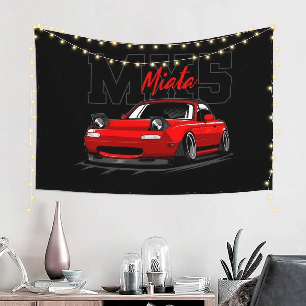 red miata jdm car Tapestry Carpet Wall Bedroom Decoration Decorative Wall Mural Wall Hangings Decoration Tapestry