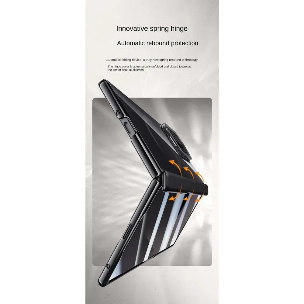 Прозрачный защитный чехол из закаленного стекла для экрана конфиденциальности, чехол для телефона Samsung Galaxy Z Fold7, универсальный пружинный держатель с петлей