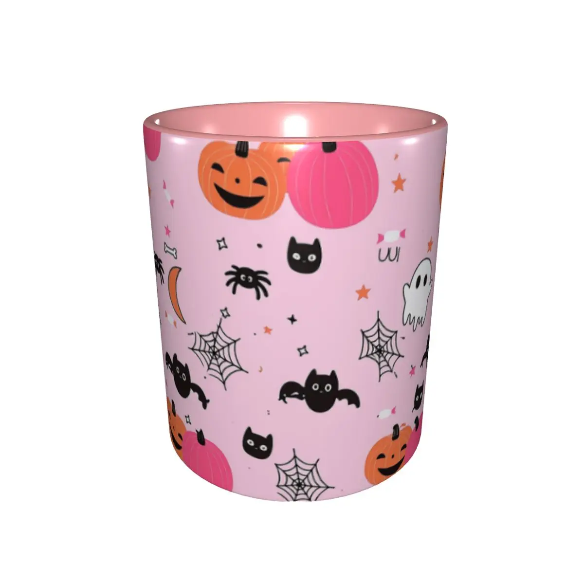 Pink Spooky Ghosts Halloween Gift Mugs for Kids Adult Fun Tea Cup Christmas Present for Home