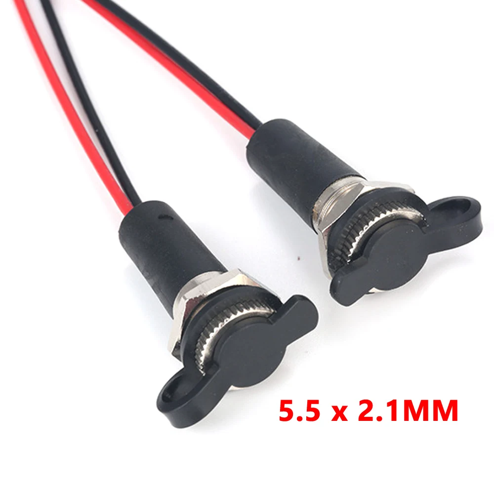 10pcs 10A waterproof 5.5 x 2.1 2.5 mm 5521/ 5525 DC Power Socket Female Jack Panel Mount Solder Connector Adapter With Nut Snap