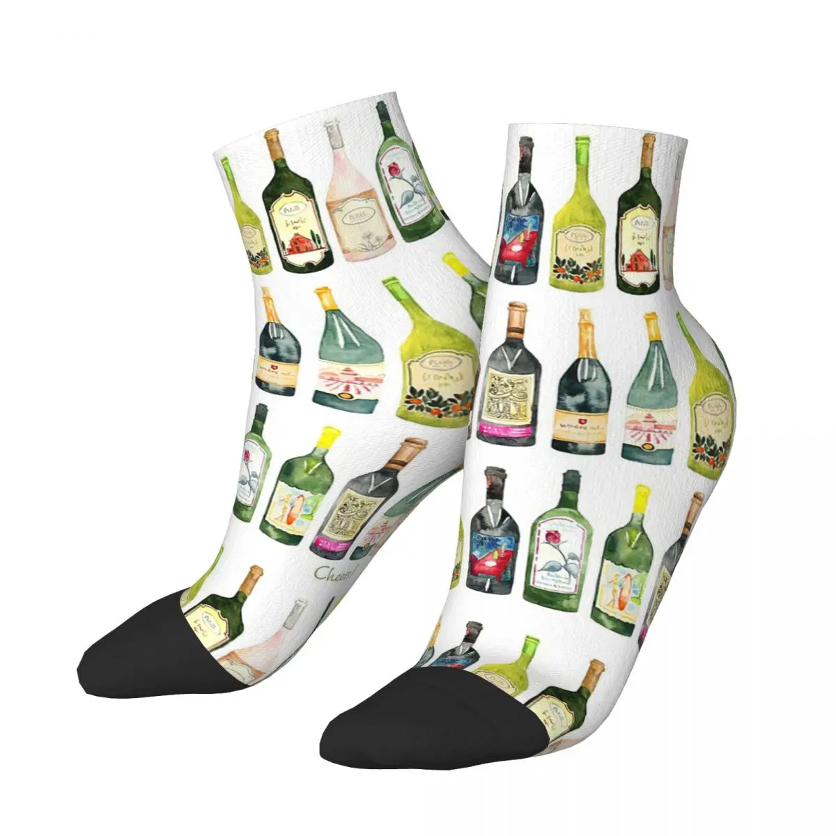 

Cheers Wine Bottles Socks Harajuku High Quality Stockings All Season Socks Accessories for Unisex Birthday Present