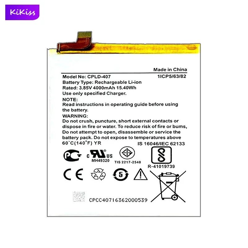 CPLD-407 Mobile Phone Battery For Coolpad Cool 1 Play 6 COR-I0 VCR-A0 4000mAh Real Capacity