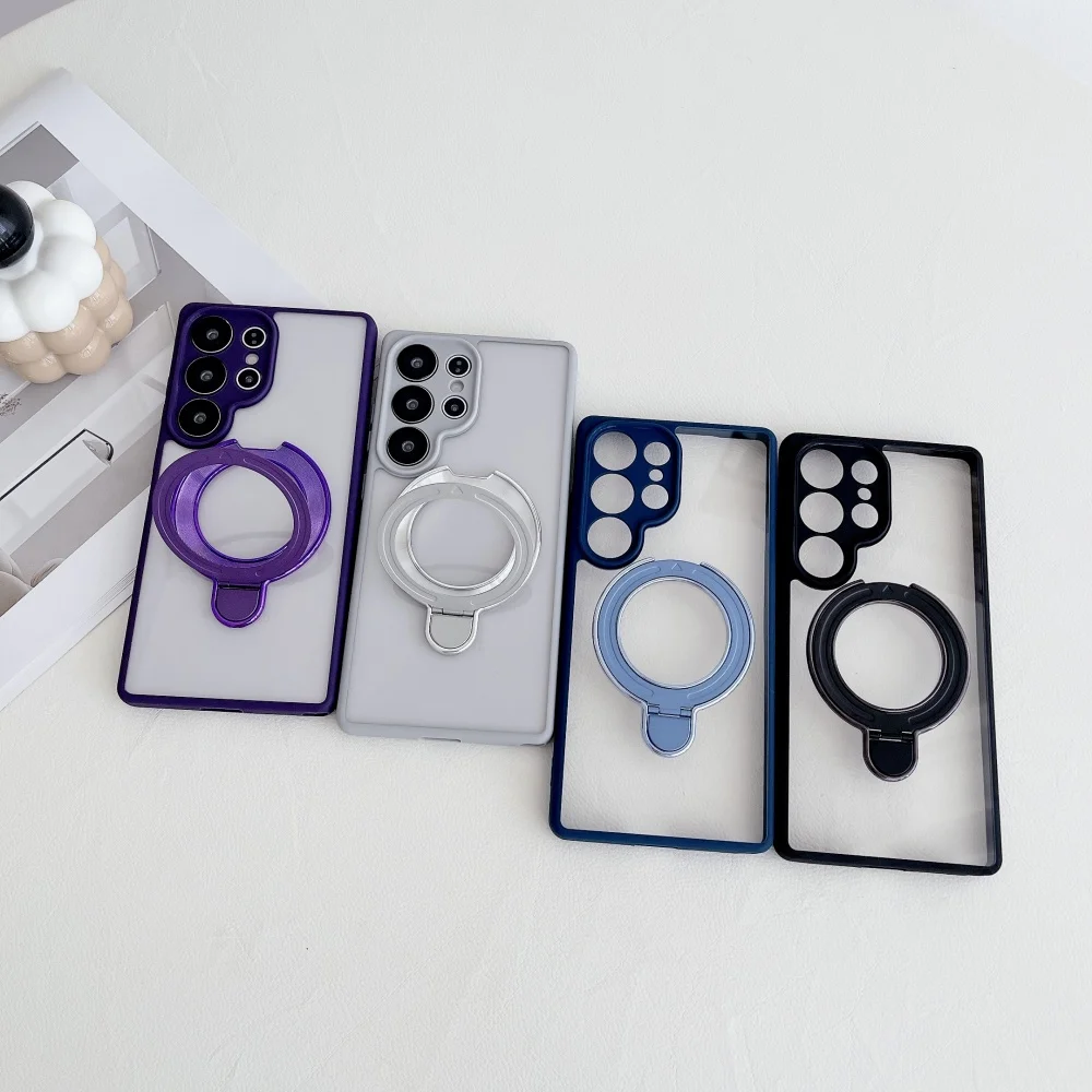 삼성 A17 A07 A16 A06 A26 A36 A56 A05 A15 A25 A35 A55 A14 A24 A34 A54 A04S용 자석 브래킷 투명 케이스