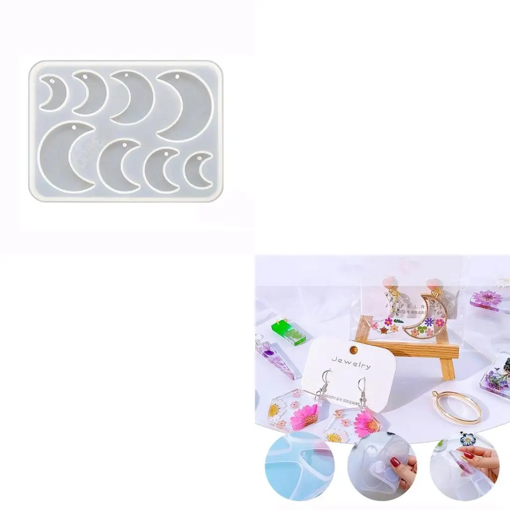 

Pendant Mold Clay Molds Multi-Shapes Keychain Moulds with Holes Silicone Material Perfect Gift for DIY Hand-Making Lover