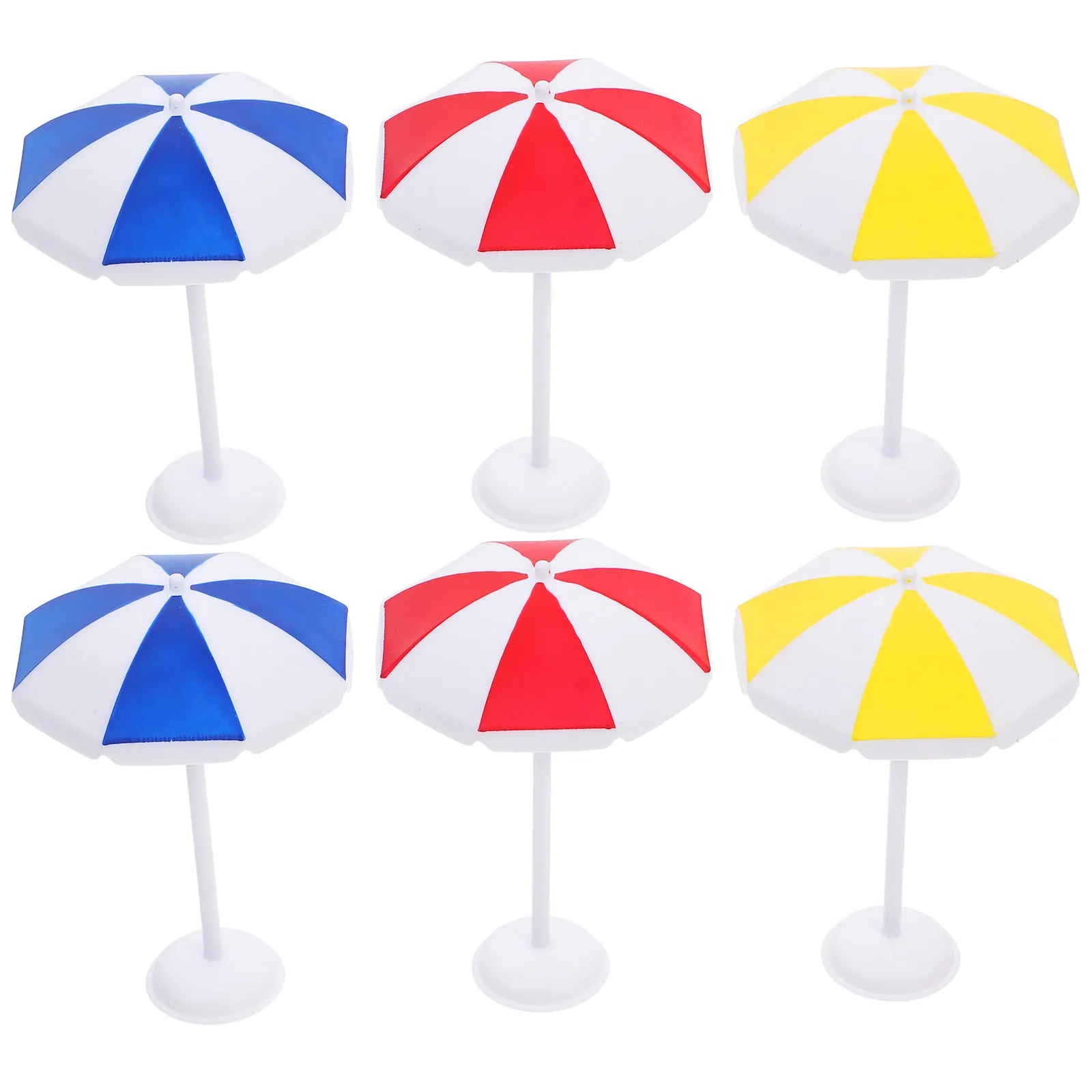 

6Pcs Miniature Beach Umbrella Decorative Sunshade for Dollhouse Bonsai Landscape Indoor Ocean Theme Decoration Micro Scene
