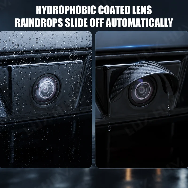 Universeller Regenschutz für Auto-Rückfahrkamera Sonnenschutz Wasserdichte Abdeckung Carbonfaser Auto-Rückfahrkamera Regenschutz – Detail 3