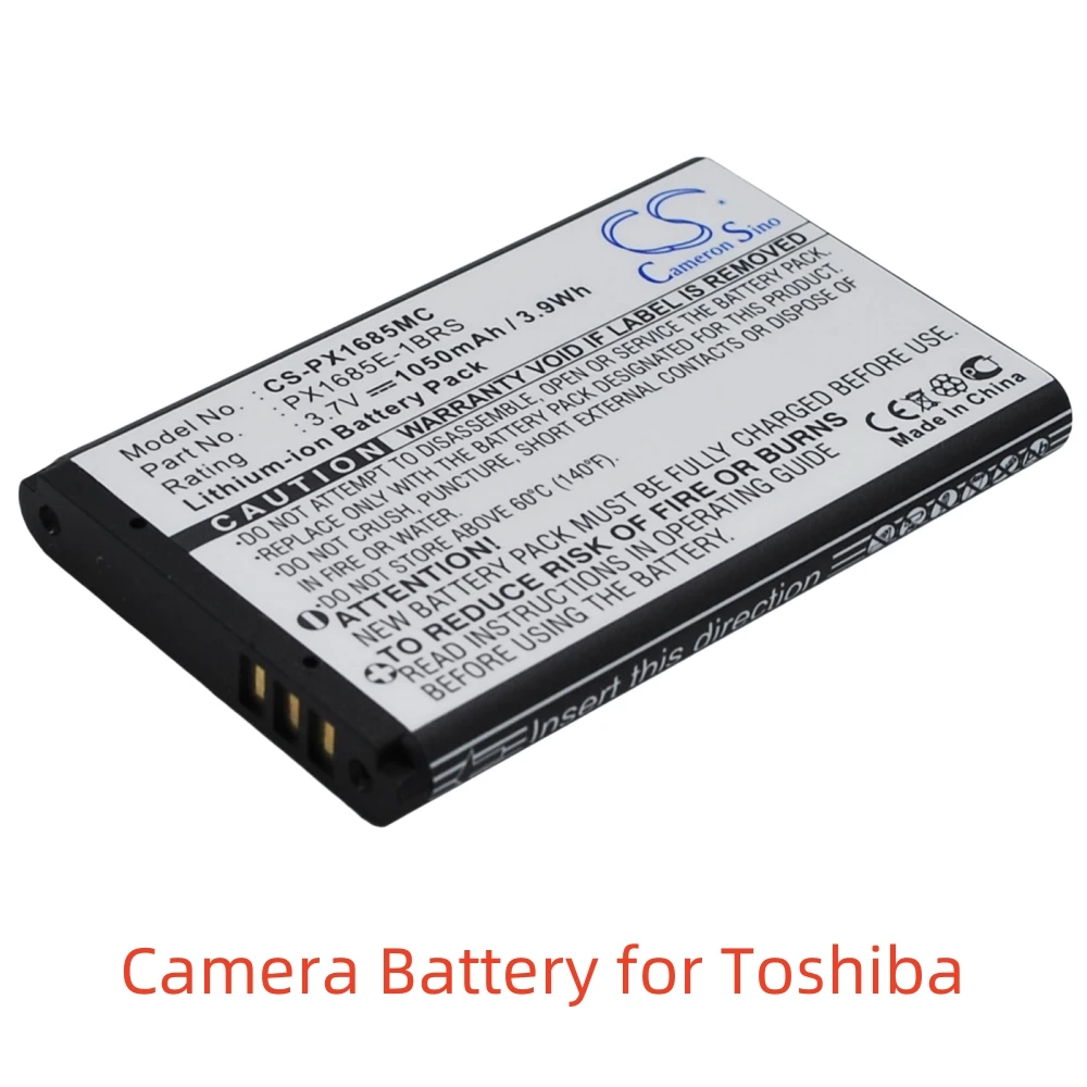 Li-ion Camera Battery for Toshiba,3.7V,1050mAh,Camileo S20 Camileo S40,PX1685E-1BRS 084-07042L-009 PA3792U-1CAM-01