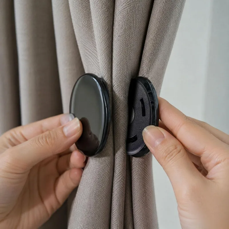 Magnetic Curtain Clip Adjustment Window Screen Close Magnet Buckle Fixed Fasteners Clip For Bedroom Living Room Home Decoration