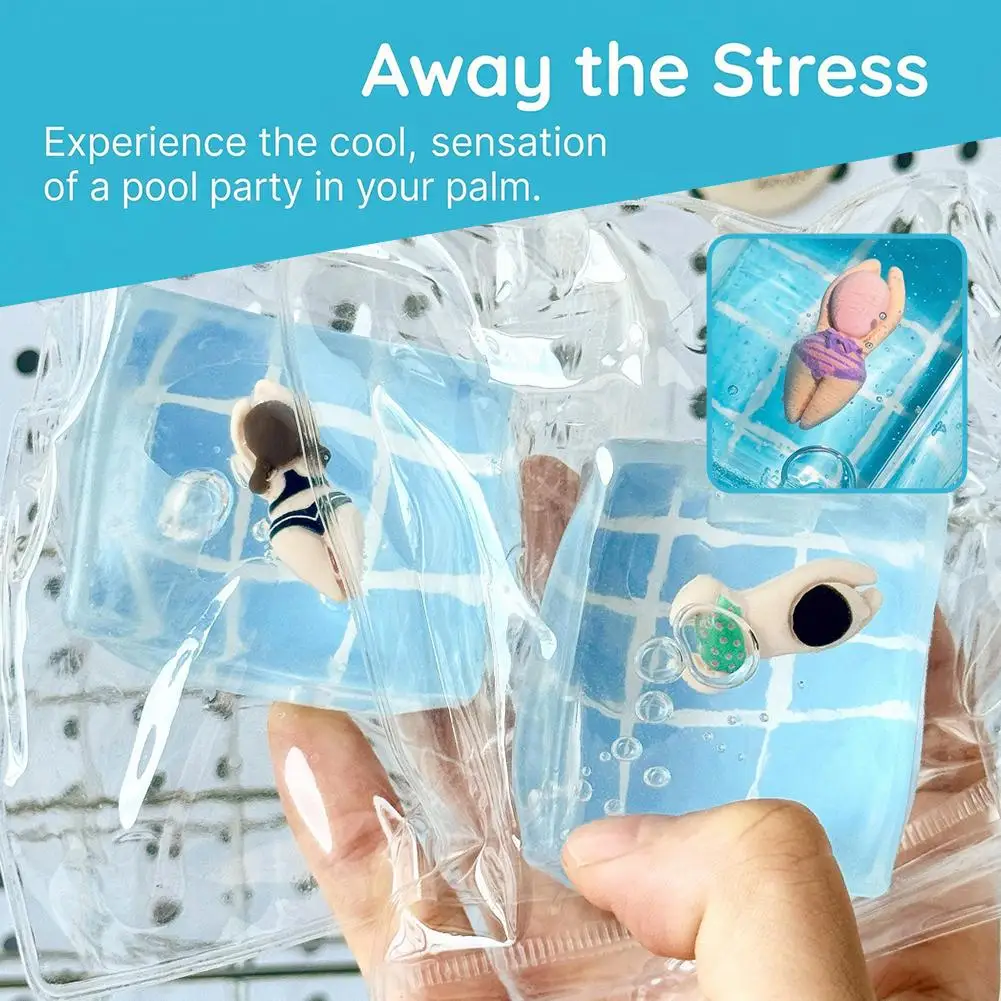 1PCS Random Cute Toy Clear Swimming Pool Ball Creative Stress Relief Toys  For ADHD Autism Anxiety Relief Toy