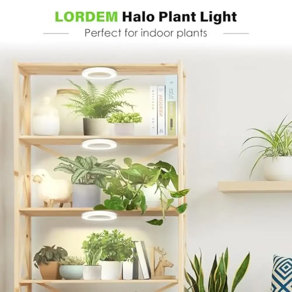 Ceiling Grow Lamp LED Indoor Plants 216 Full Spectrum Halo Light Cabinet Lights Auto Timer High-tech Eye Care Adjustable