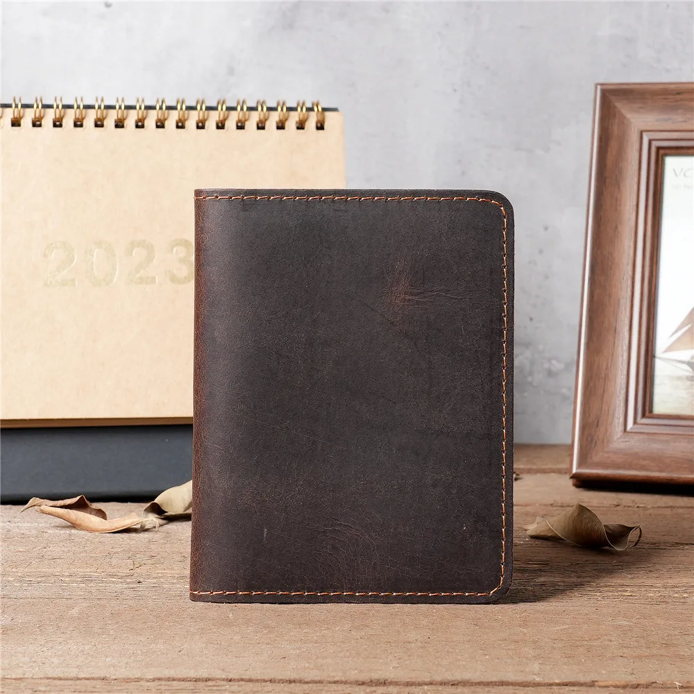 Men's Card Holder Wallet Genuine Leather Minimalist Small Thin Purse Slim Mini Credit Card Bank ID Card Holder Wallet