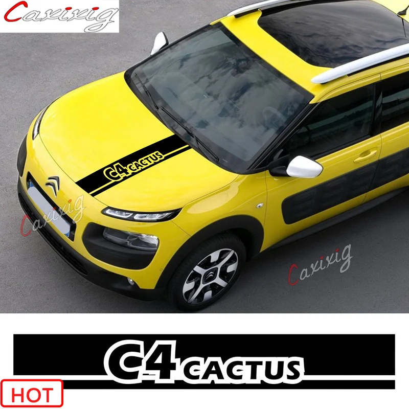 Car Hood Bonnet Sport Sticker For Citroen C4 Cactus Auto Engine Cover Stripes Auto Body Exterior Accessories Decor Vinyl Decal