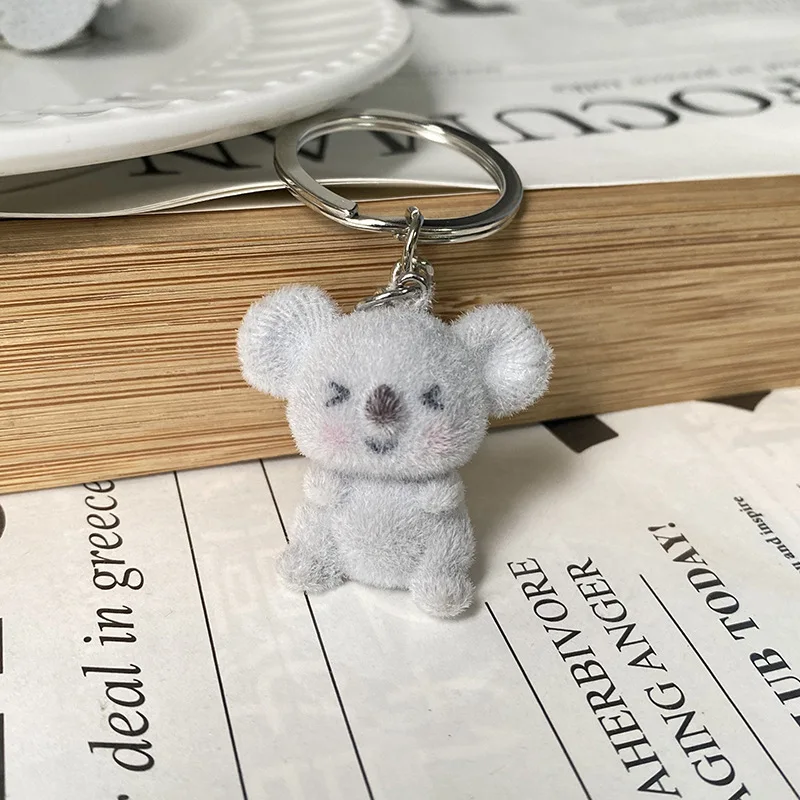 Cartoon Plush Koala Keychain Cute Fluffy Doll Bag Pendant Women DIY Keyring Charms Gift Plush Toy Charms Key Accessories