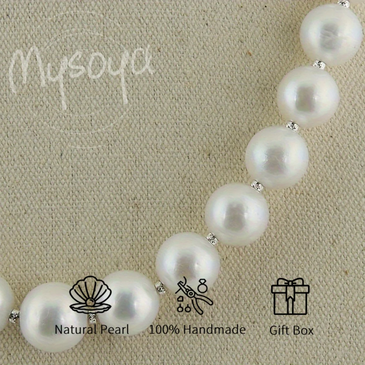 

MYSOYA 11-13 мм белое, серое ожерелье из пресноводного жемчуга для женщин и мужчин, подарочная коробка, идеальный подарок на свадьбу, день рождения, Рождество, Новый год