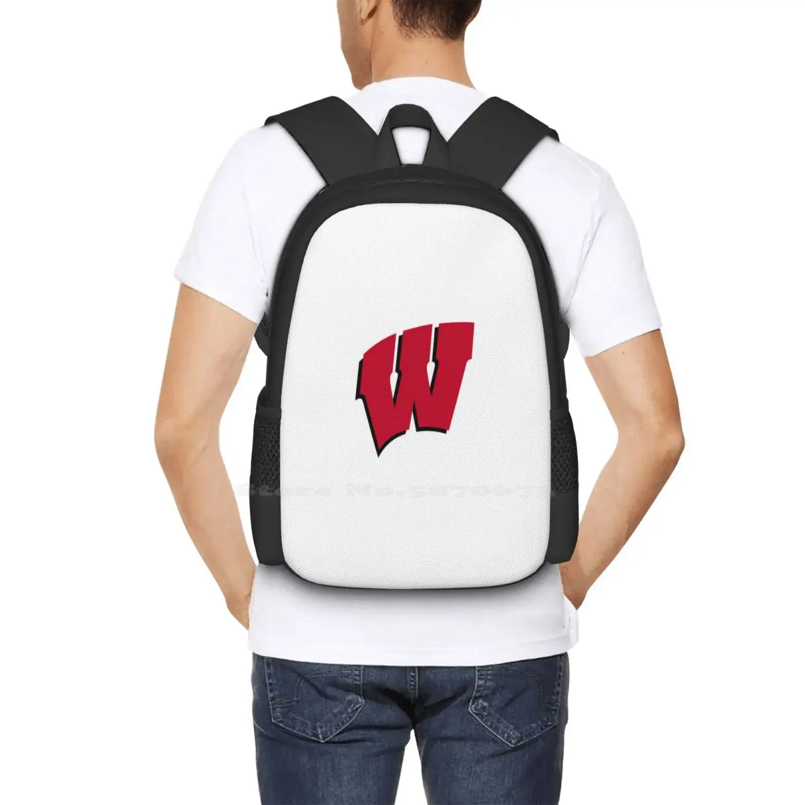 جامعة ويسكونسن-ماديسون "W" رائجة البيع حقيبة مدرسية على ظهره حقائب الموضة Uw ماديسون جامعة ويسكونسن ماديسون الغرير #6