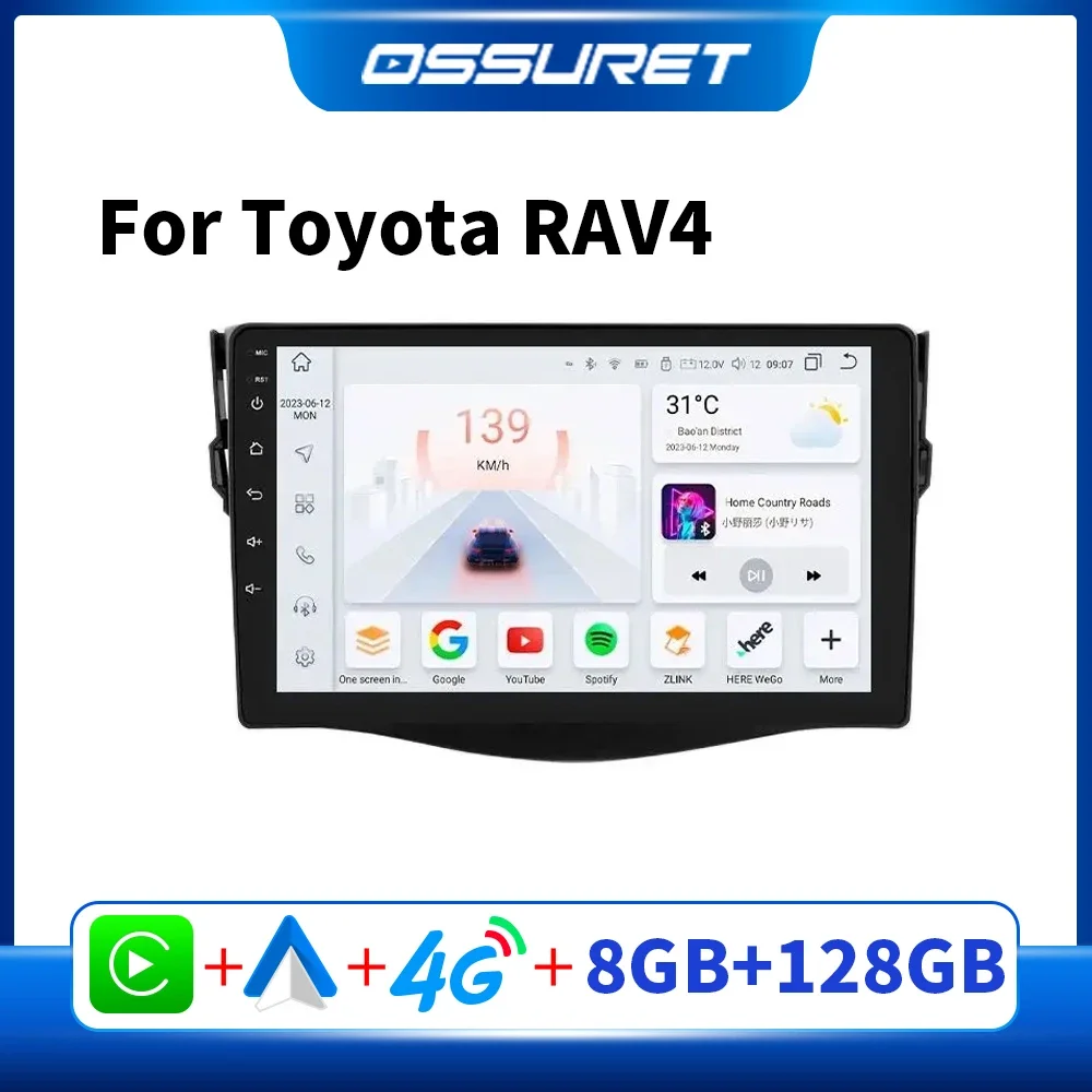 

OSSURET Android автомобильный радиоприемник для Toyota RAV4 2006-2012 мультимедийный видеоплеер 2Din 7862 DSP навигация автомобильный GPS WIFI стерео Авто