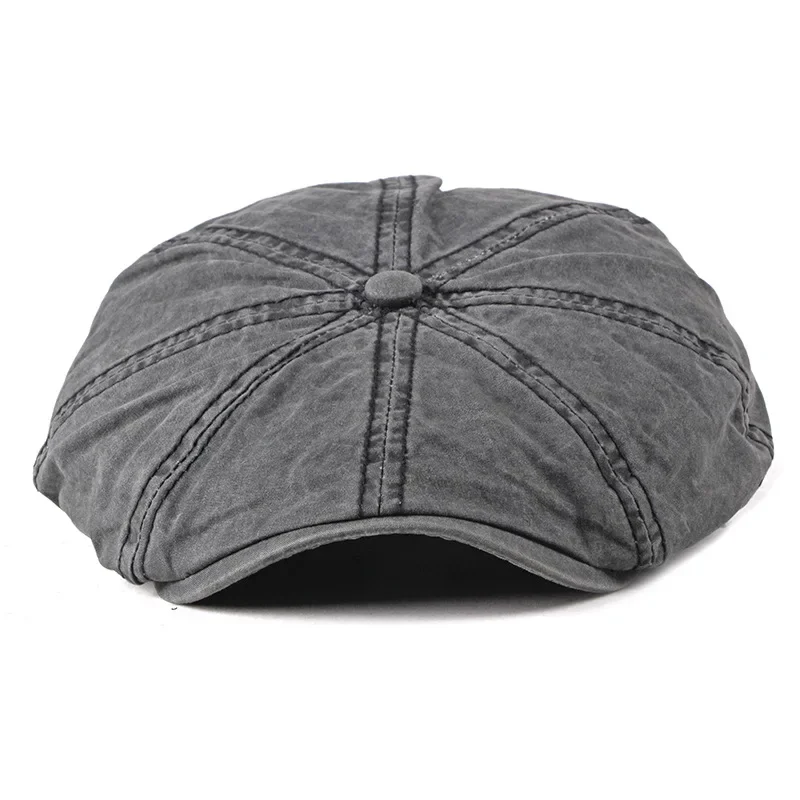 Unisex Washed Denim Beret Hat Fashion Newsboy Cap Outdoor Streetwear Peaked Casual Vintage Boina Headwear for Men And Women