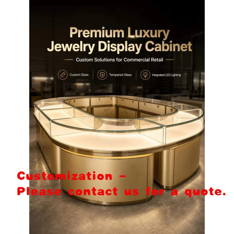 custom.Glass Showcase LED Lighting Eco-Friendly Waterproof Design Recyclable Durable ODM OEM Service Retail Stores Cosmetic